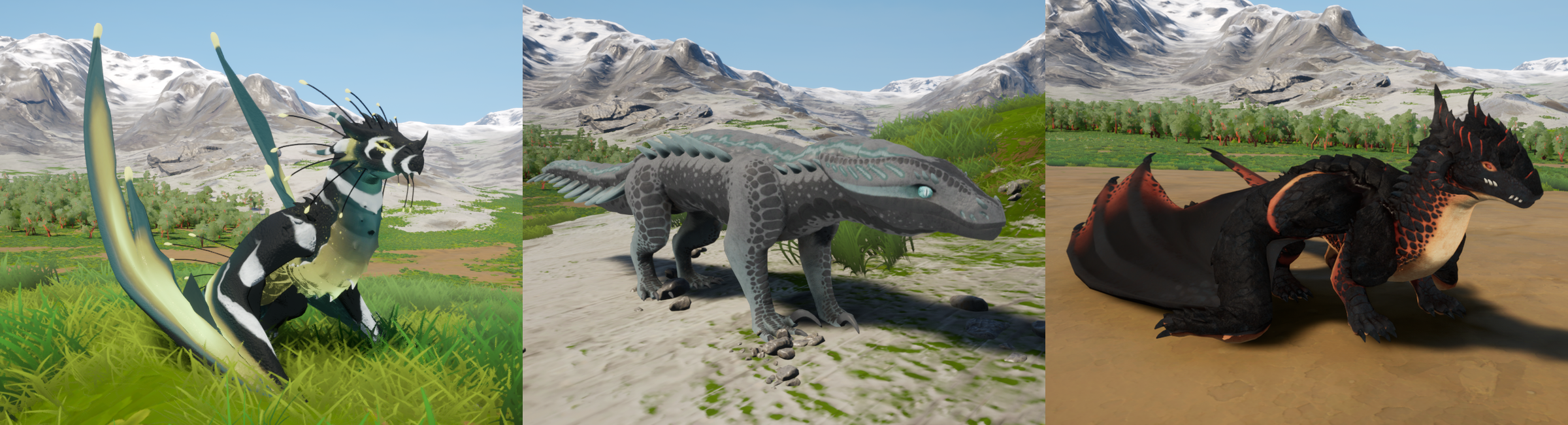 For The Demo We're Sticking To Only 3 Adult Playables. A Lightning Wyvern, An Ice Drake, And A Fire Dragon. Which Is Your Favourite?